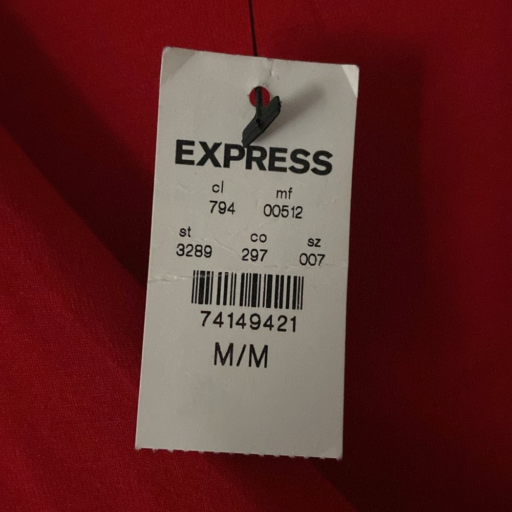 Express Red Ruched Asymmetrical Bodycon Dress - Picture 2 of 2